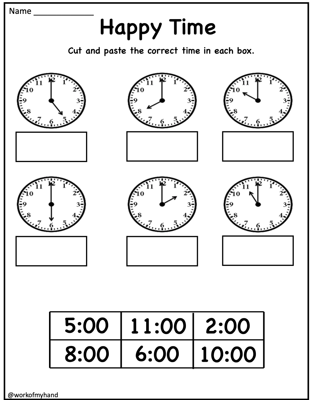 1 MD 3 Telling Time To The Hour Made By Teachers Free Printable Telling Time Worksheets Paper Trail Design