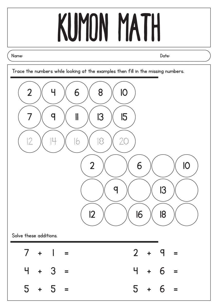 Sample Kumon Math Worksheets Kumon Worksheets Kumon Math Math Worksheets Library