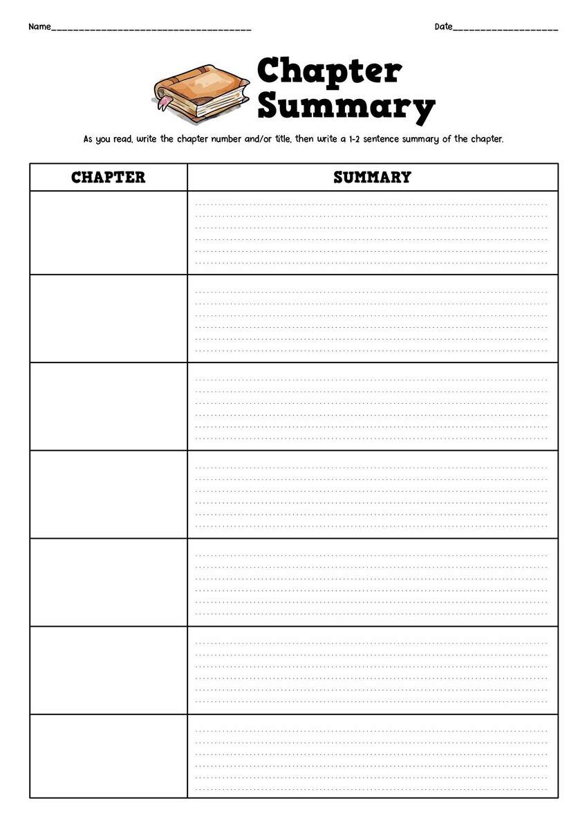 13 Printable Summary Worksheet