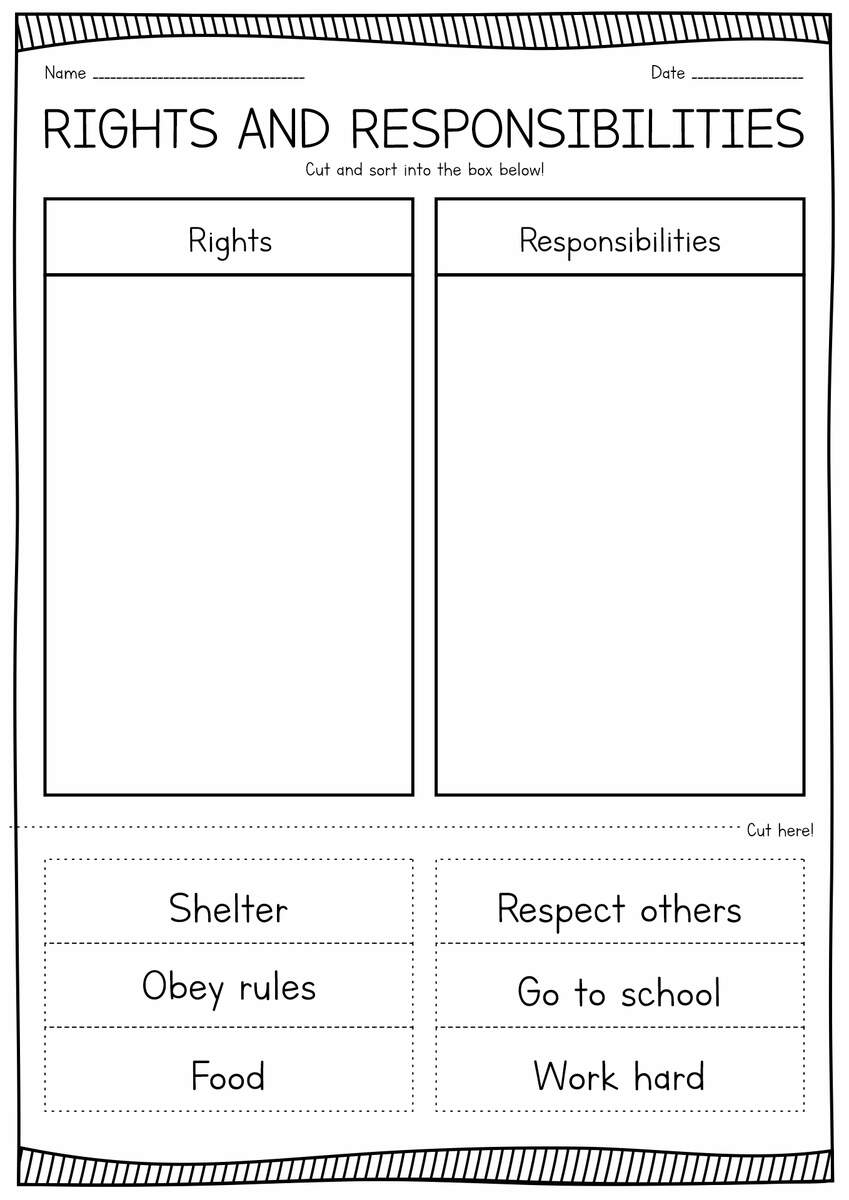 13 Printable Worksheets On Responsibility Free PDF At Worksheeto