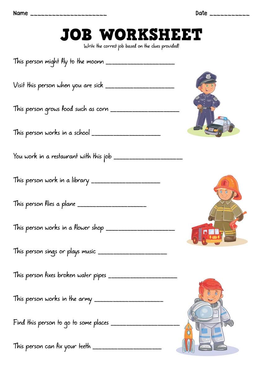14 Jobs Occupations For Kids Worksheets Free PDF At Worksheeto Free Job Skills Worksheet Download Free Job Skills Worksheet Png Worksheets Library