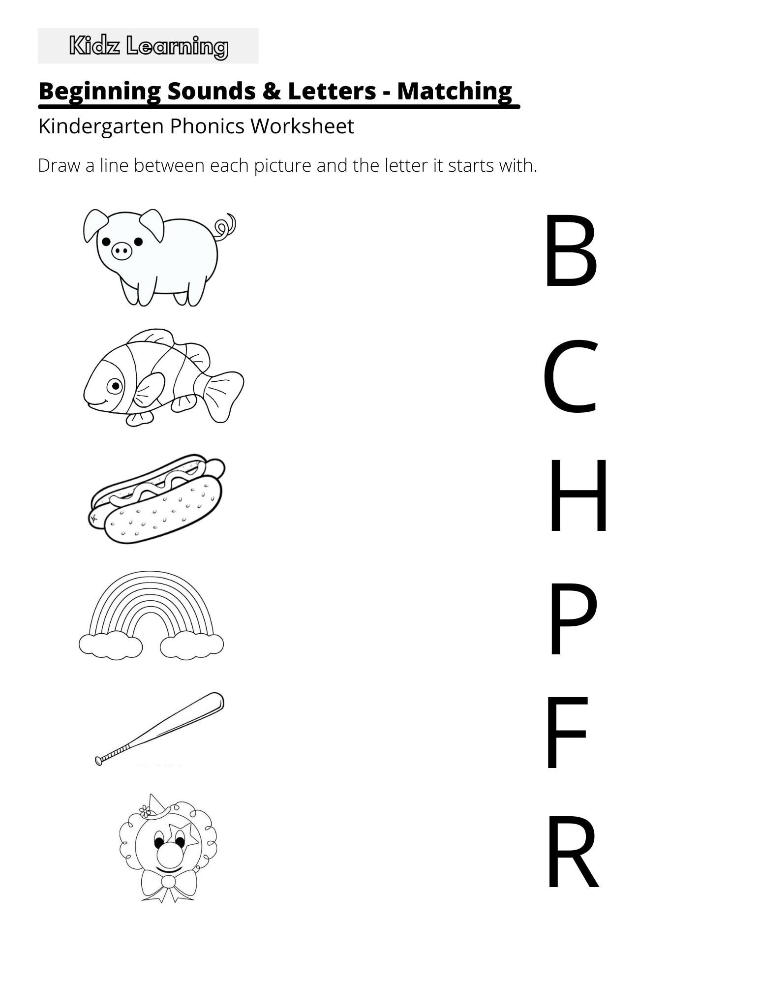 15 Printable Beginning Sounds Worksheets Preschool 1st Grade Phonics And Literacy Etsy Free Printable First Grade Phonics Worksheet