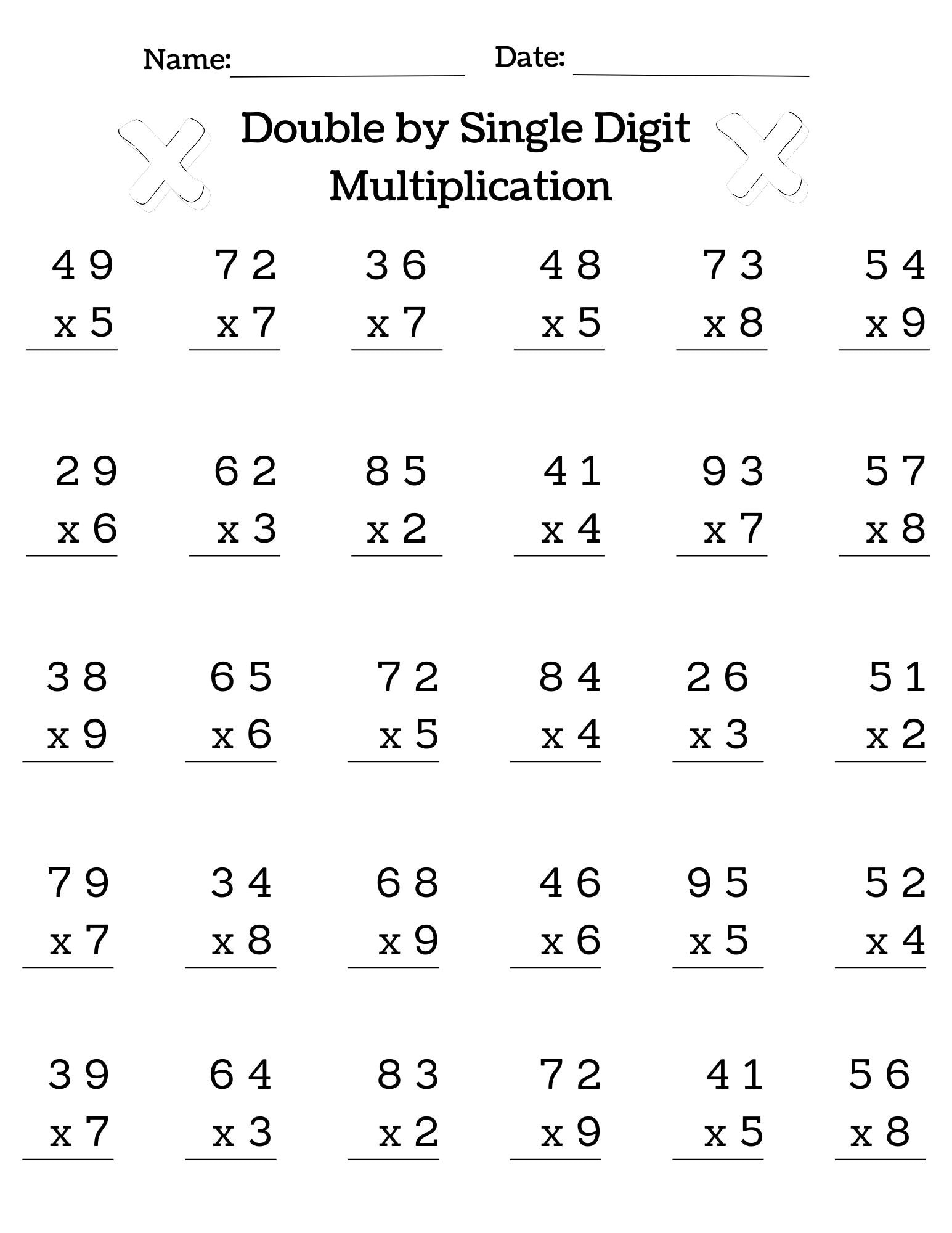 Multiplication Worksheets For 3rd Grade