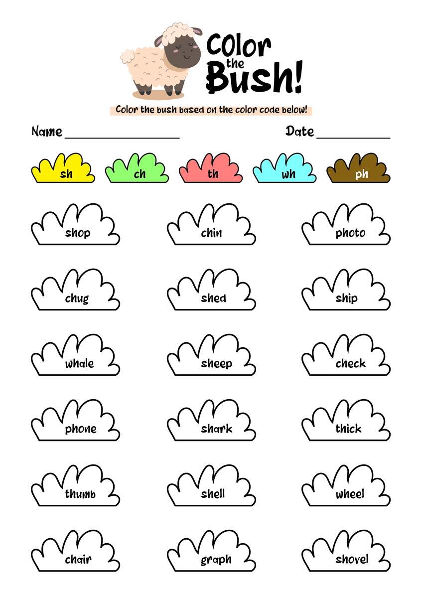 16 CH Digraph Worksheets For Kindergarten Free PDF At Worksheeto Worksheets Library