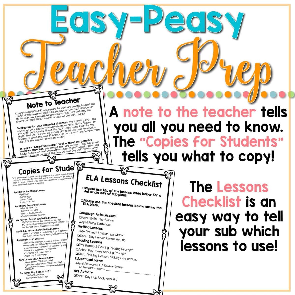 1st 2nd Grade April ELA Lesson Plans