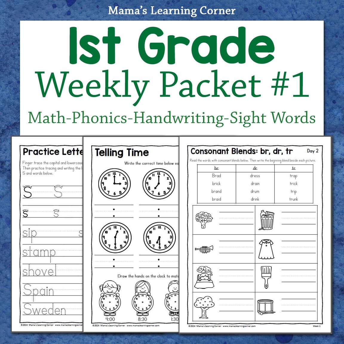 1st Grade Worksheets Free PDFs And Printer Friendly Pages