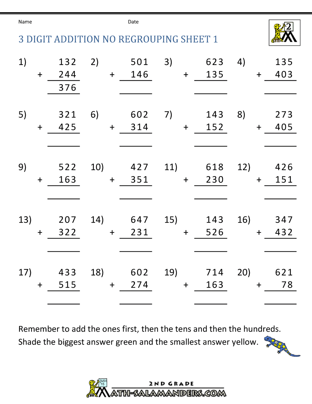3 Digit Addition Worksheets Superstar Worksheets