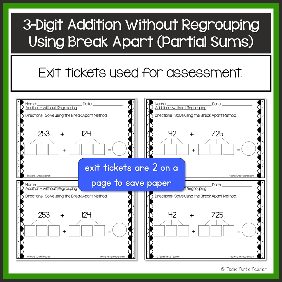 3 Digit Addition Without Regrouping Using Break Apart Partial Sums Strategy Made By Teachers 3 Digit Addition Without Regrouping Using Break Apart Partial Sums Strategy Made By Teachers