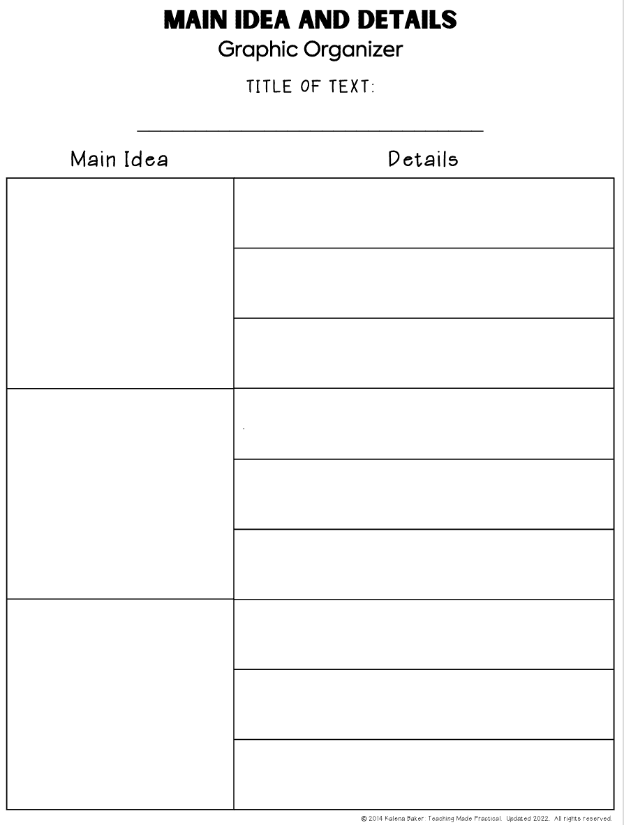 3 Free Main Idea And Supporting Details Graphic Organizers Teaching Made Practical 3 Free Main Idea And Supporting Details Graphic Organizers Teaching Made Practical