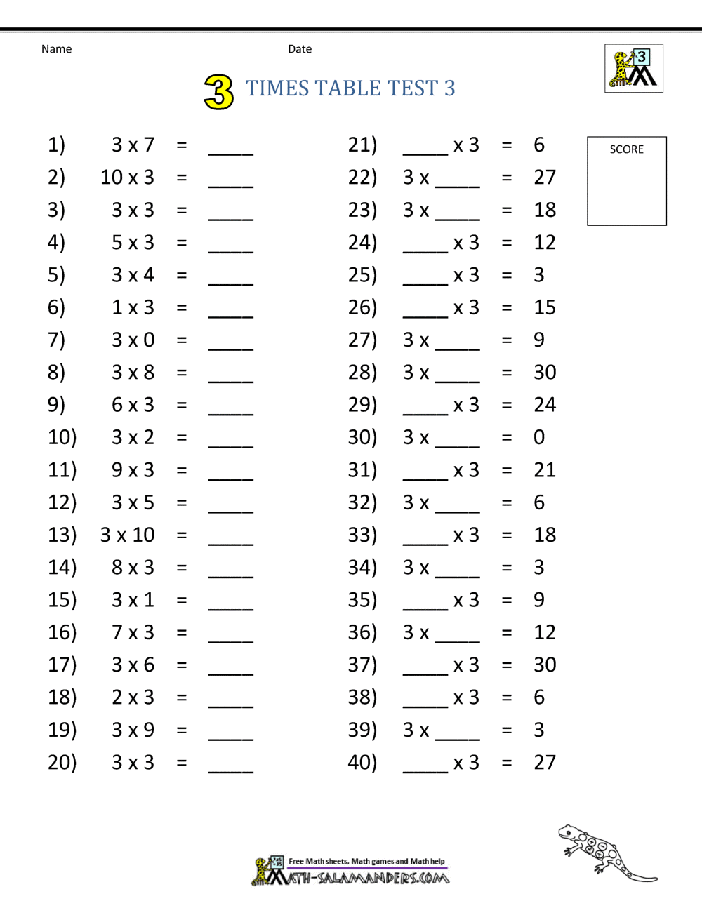 3 Times Table Worksheet Collection Multiplication Times Tables Worksheets 2 3 4 5 Times Tables Four Worksheets FREE Printable Worksheets Worksheetfun