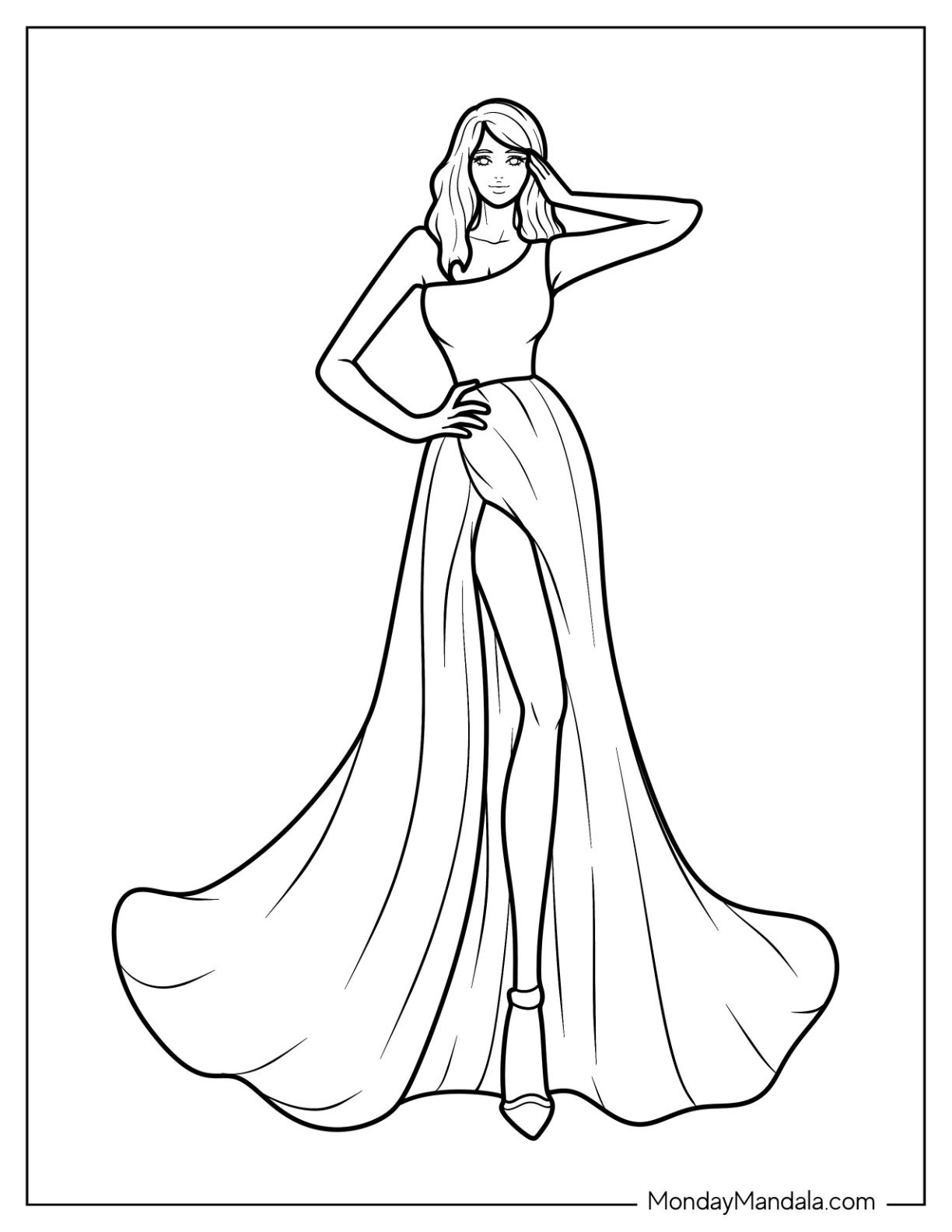 30 Fashion Coloring Pages Free PDF Printables Free Fashion Croquis Templates Plus Drawing Design Tips