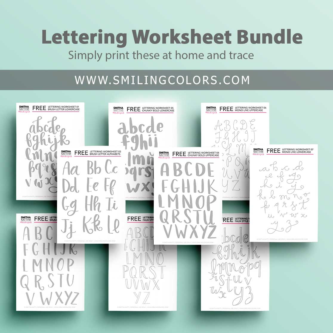 30 FREE Lettering Worksheets Print Start Practicing The Ultimate List Of Free Hand Lettering Resources Sublime Reflection
