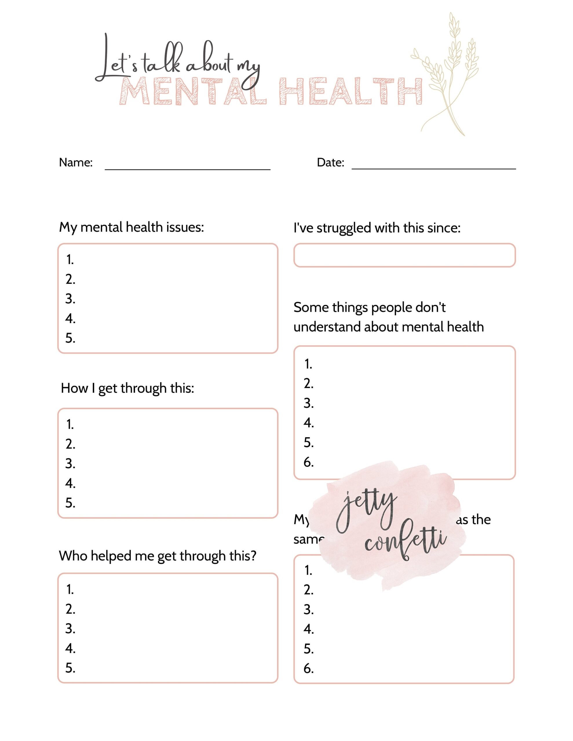 Page 2 Free And Customizable Mental Health Templates Canva