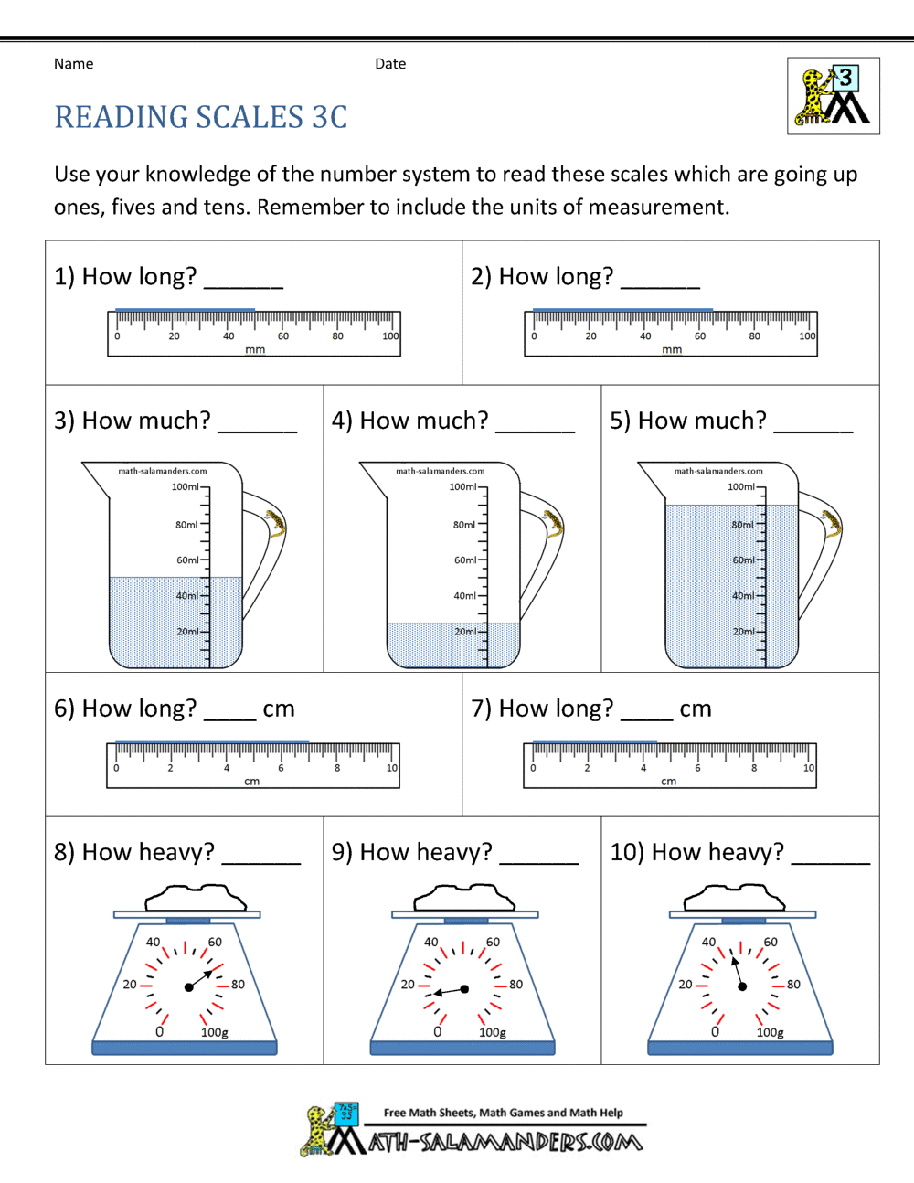 3rd Grade Measurement Worksheets 3rd Grade Measurement Worksheets