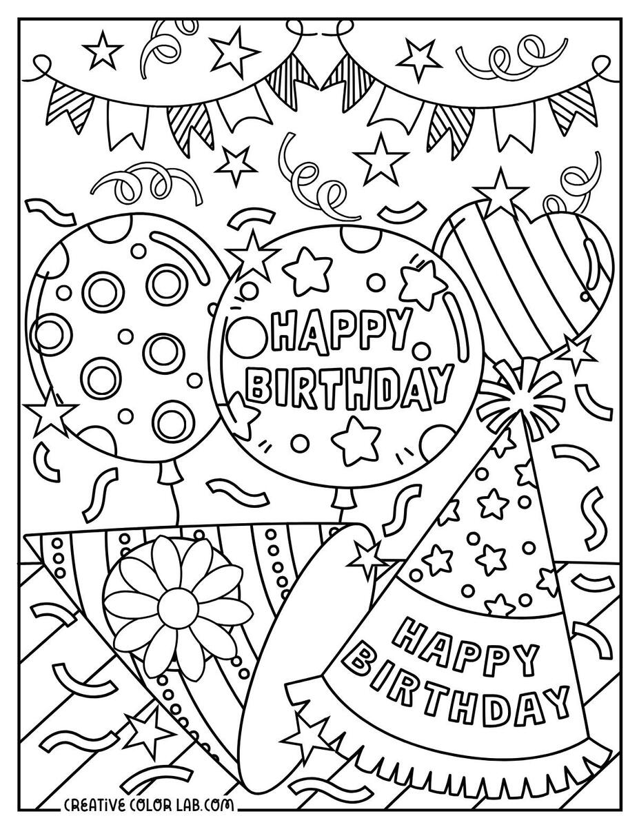 46 Happy Birthday Coloring Pages Free PDF Printables 51 Happy Birthday Coloring Pages Free Printables For All Ages