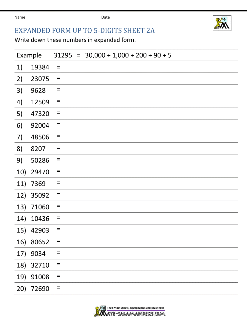 Place Value Worksheets Superstar Worksheets