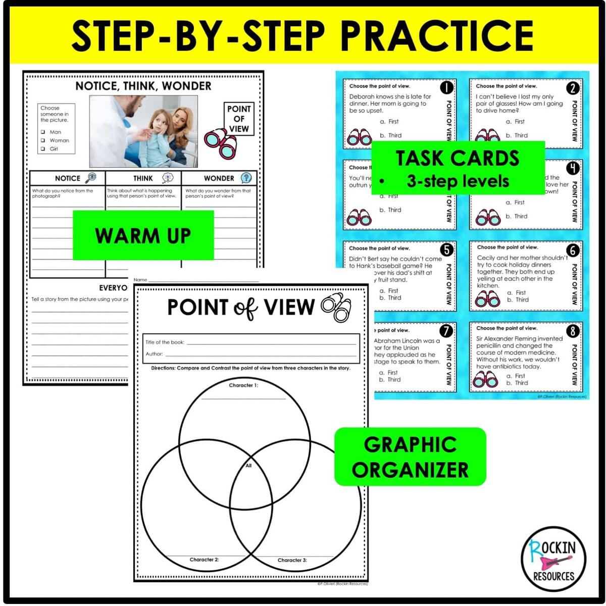 4th Grade Point Of View Activities Point Of View Task Cards Distance Learning Rockin Resources