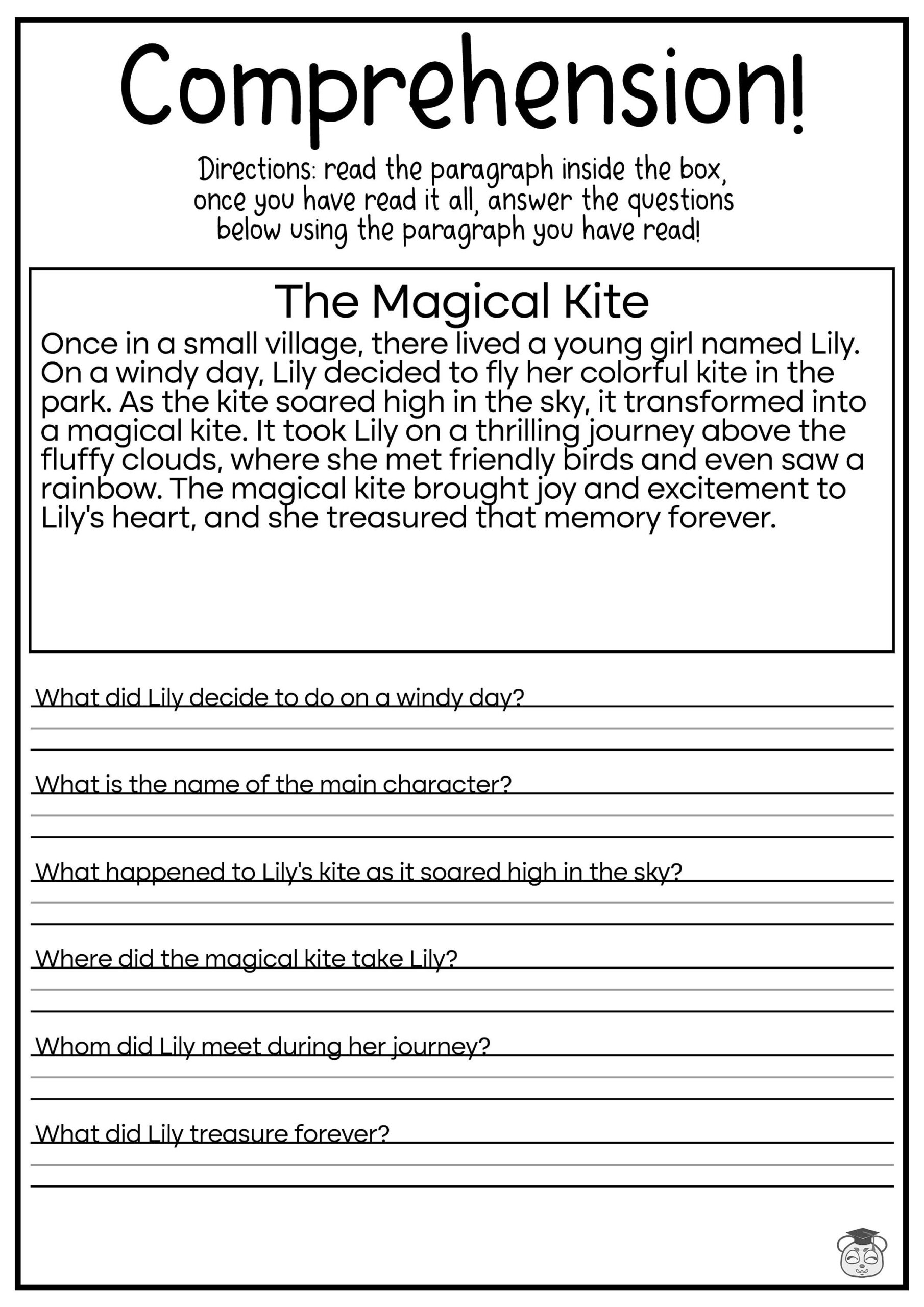 5 Printable Reading Comprehension English Worksheets Ages 4 7 KG1 To Grade 2 Etsy Israel Fifth Grade Reading Comprehension Worksheets