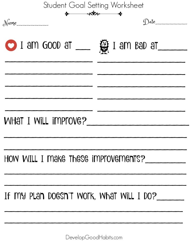 Goal Planning For The New School Year Printable Template