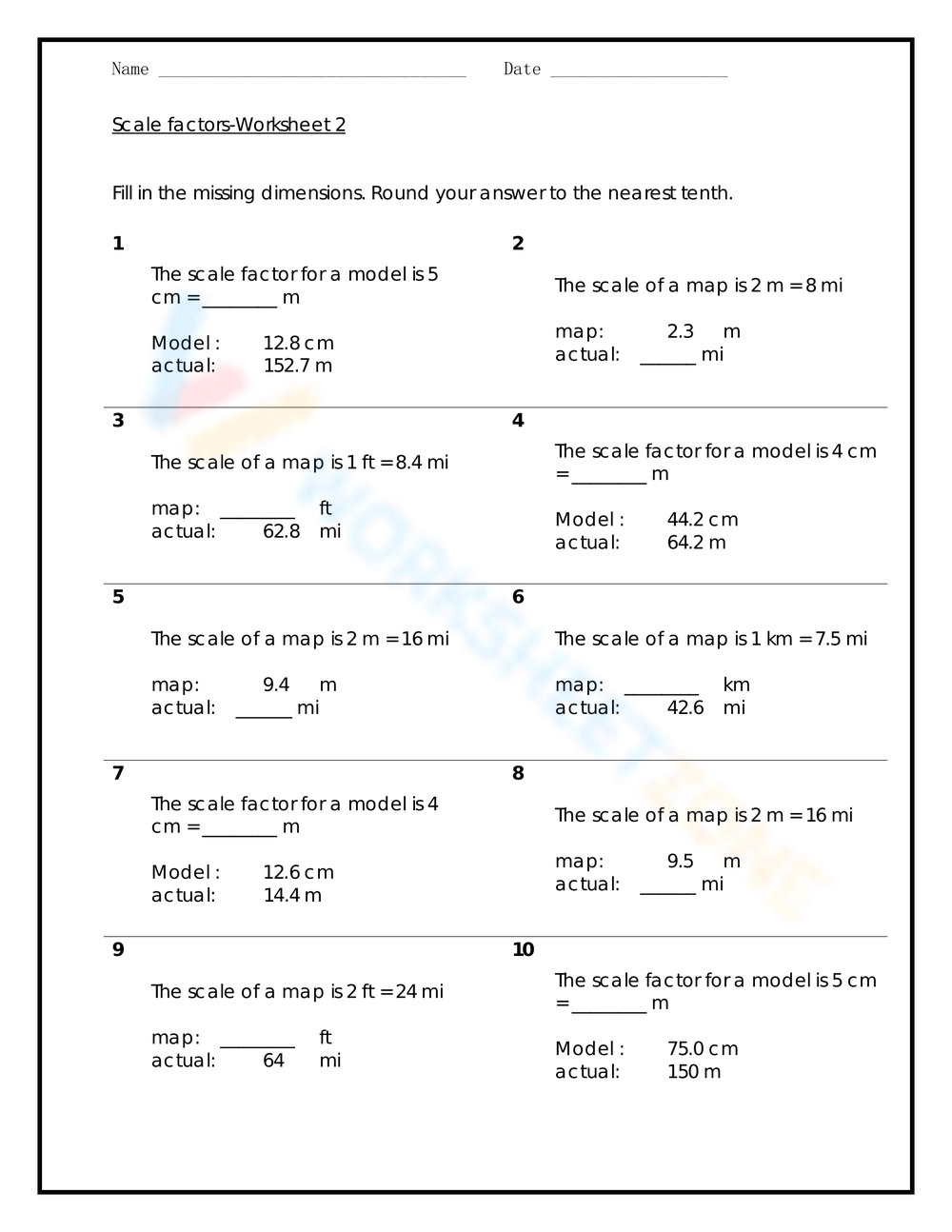 8th Grade Scale Factor Worksheets 8th Grade Scale Factor Worksheets