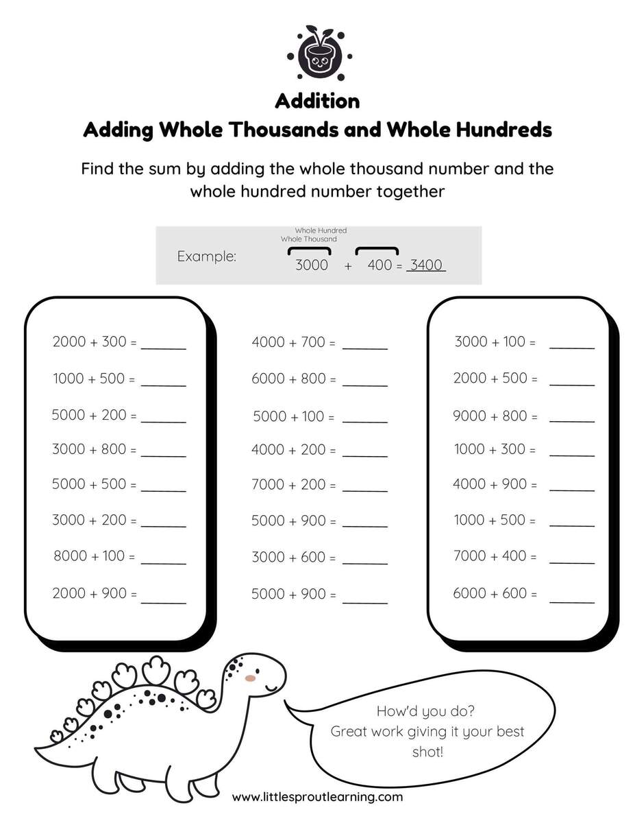Adding Whole Hundreds And Whole Thousands