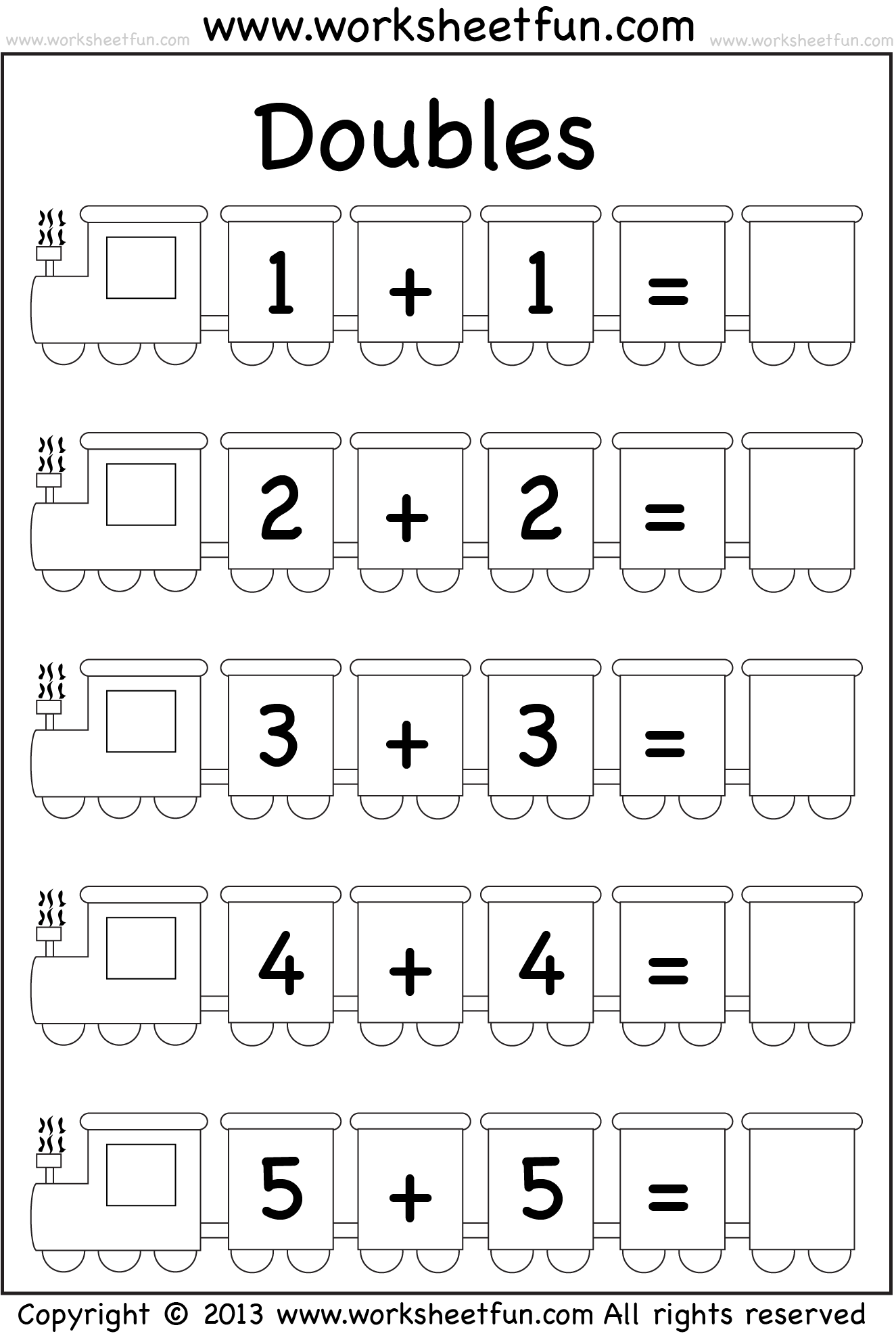 Addition Doubles 1 Worksheet FREE Printable Worksheets Worksheetfun Addition Doubles 1 Worksheet FREE Printable Worksheets Worksheetfun