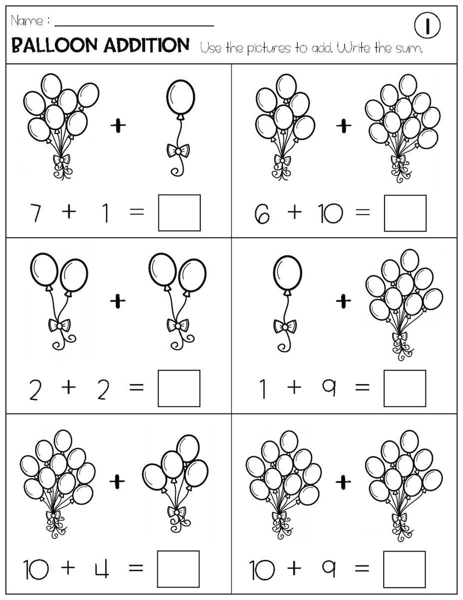 Addition With Pictures Sum Up To 20 Worksheets Adding Balloon Pictures Math Worksheets Printable Etsy Addition With Pictures Sum Up To 20 Worksheets Adding Balloon Pictures Math Worksheets Printable Etsy