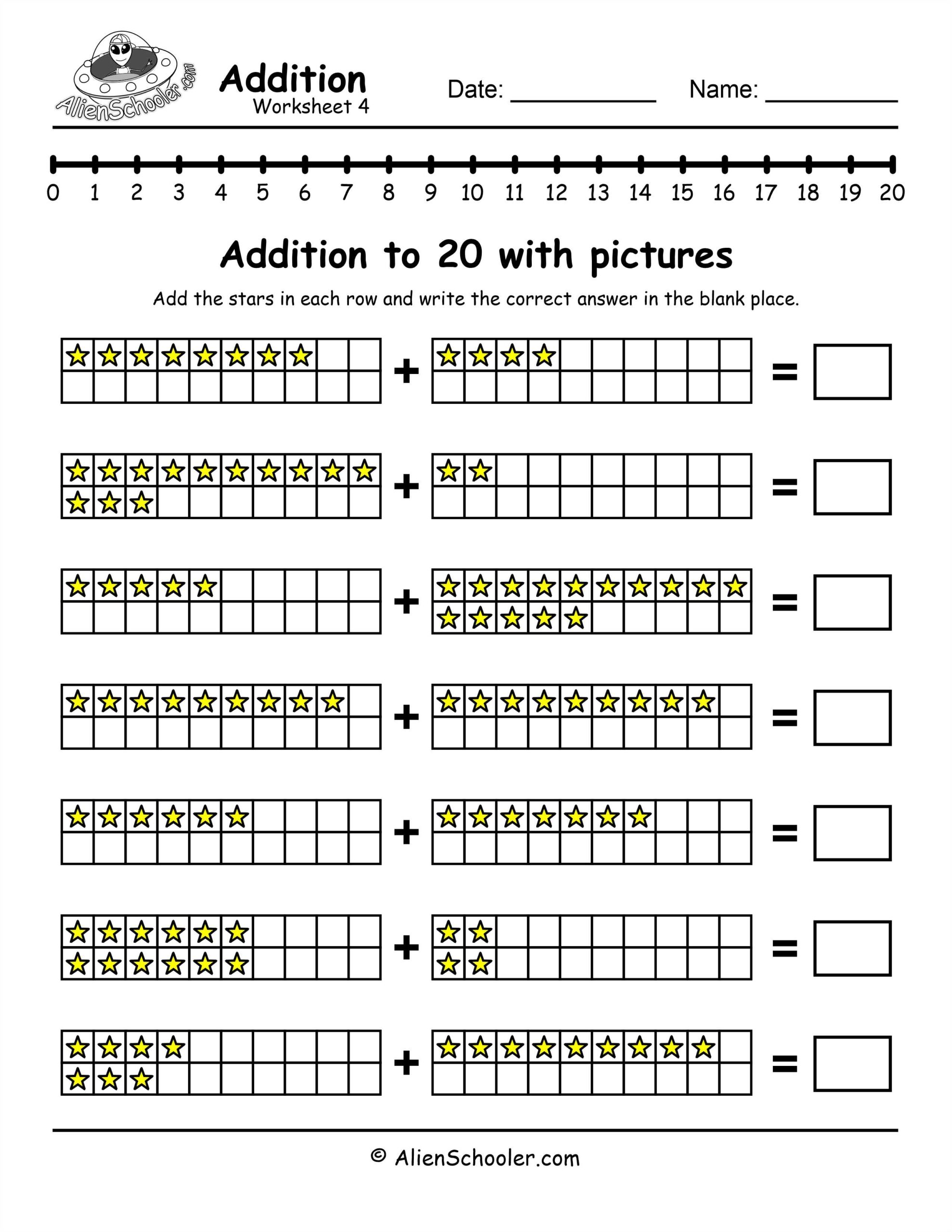 Addition Within 20 Worksheets Alien Schooler Addition With Pictures Sum Up To 20 Worksheets Adding Balloon Pictures Math Worksheets Printable Etsy