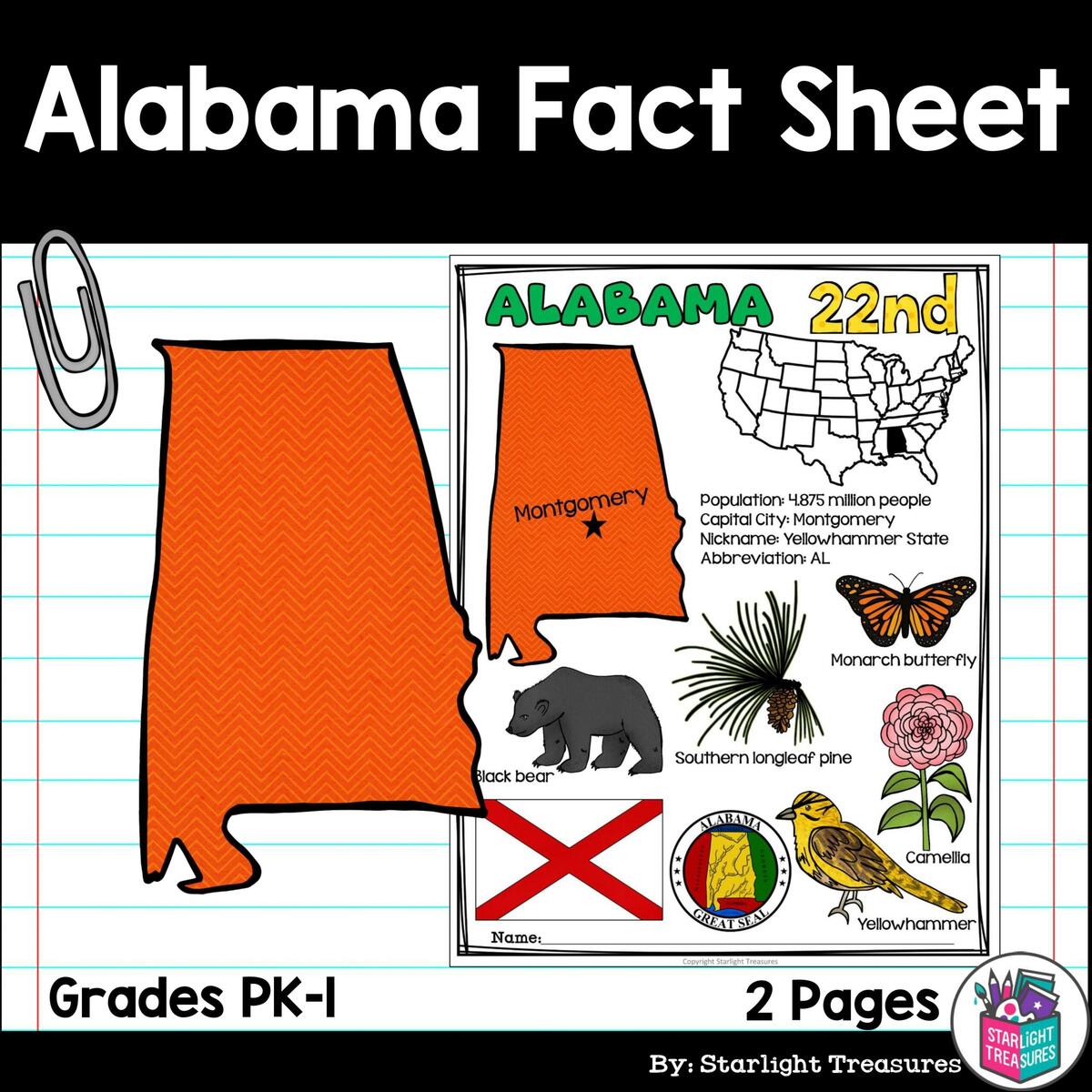 Alabama Fact Sheet For Early Readers A State Study Made By Teachers Alabama Fact Sheet For Early Readers A State Study Made By Teachers