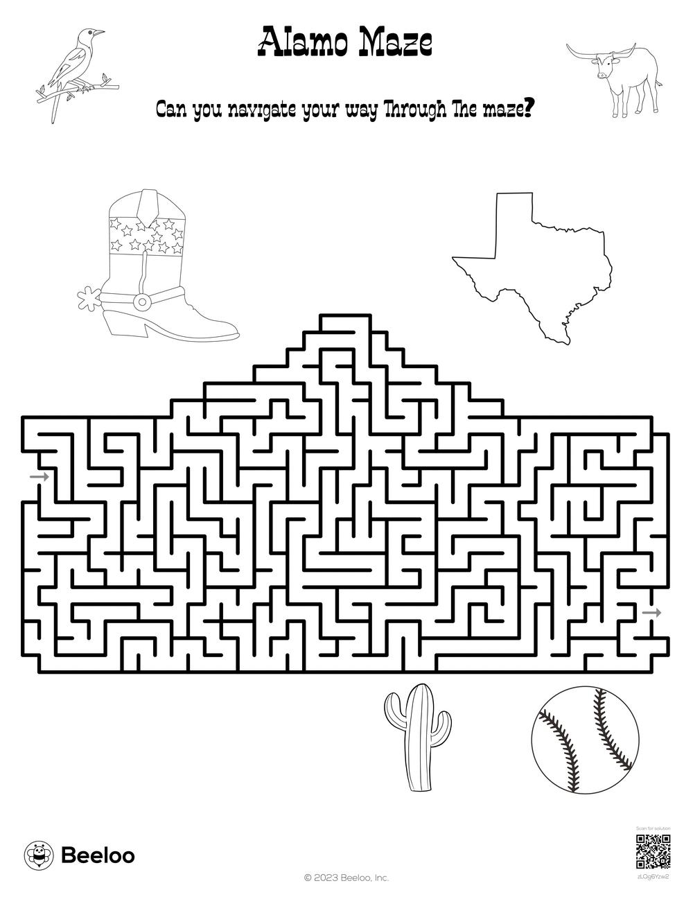 Alamo Maze Beeloo Printable Crafts And Activities For Kids Alamo Maze Beeloo Printable Crafts And Activities For Kids