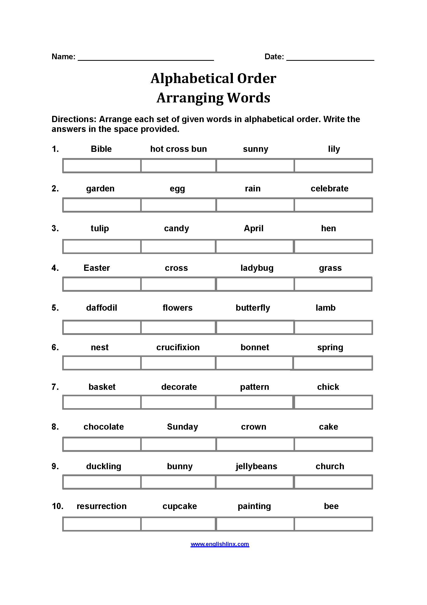 Alphabetical Order Worksheets Create With Storyboard That