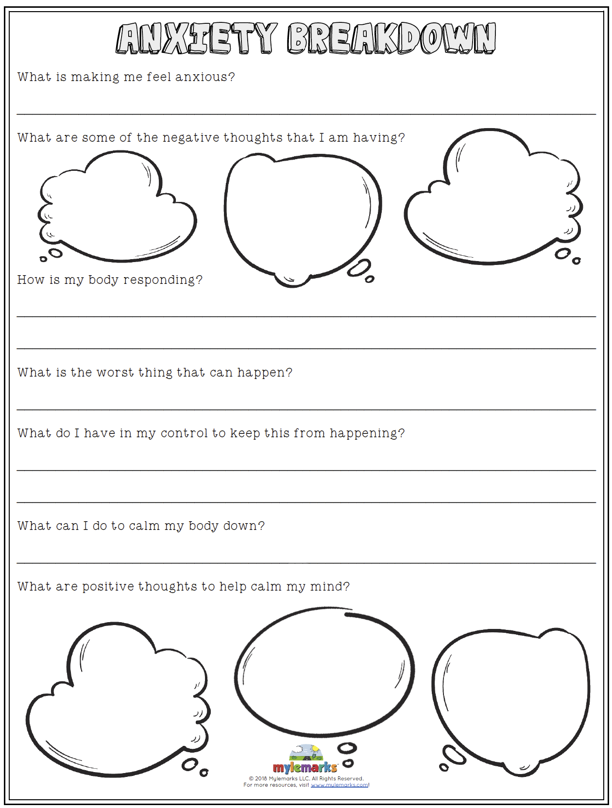Anxiety Buster Worksheet No Fear Verses Printable House Mix