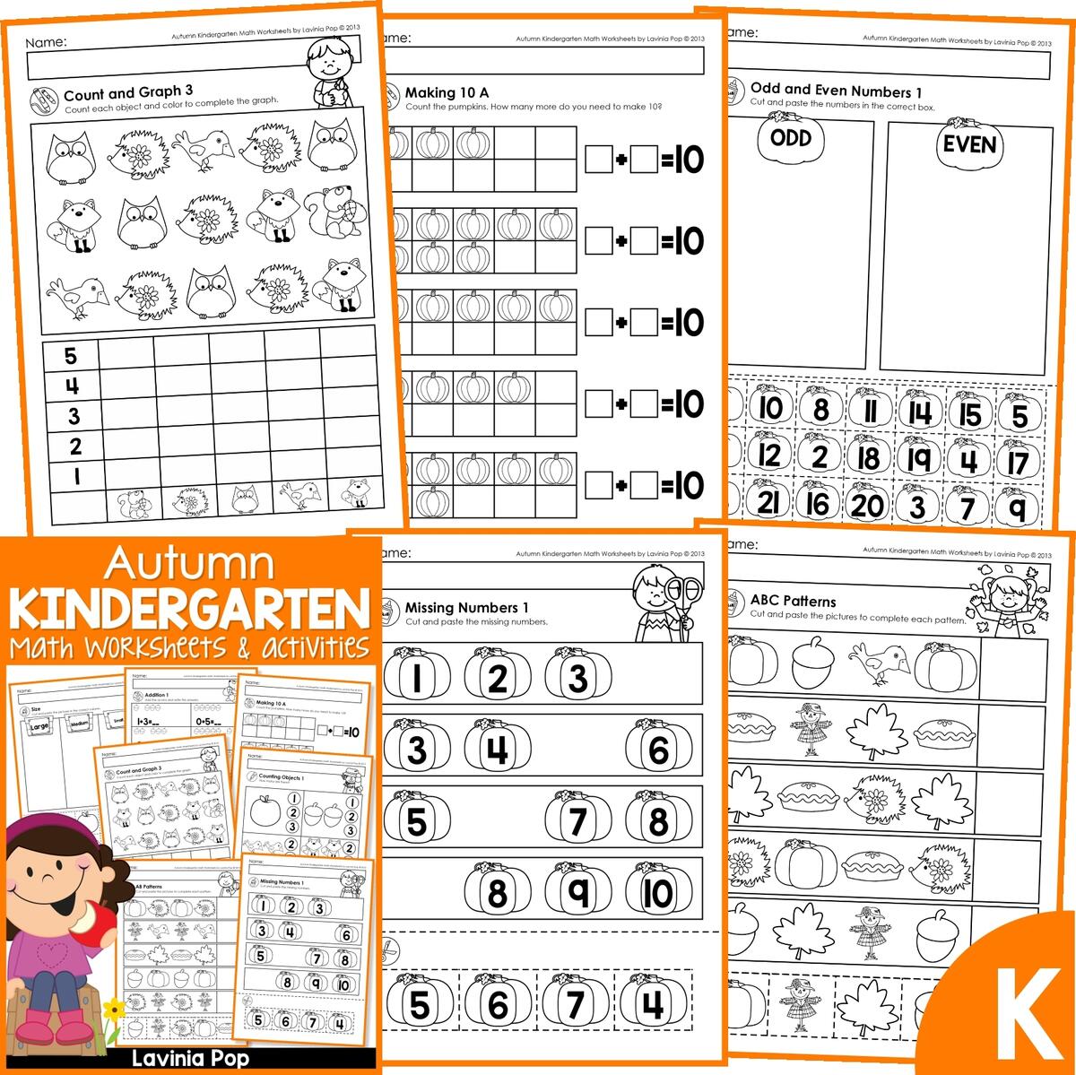 Autumn Math Worksheets For Kindergarten In My World Free Fall Math Worksheets To Use With Kinders Simply Kinder