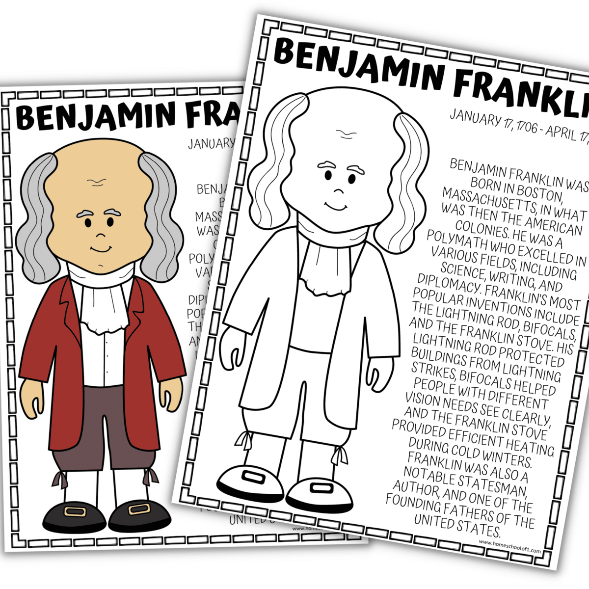 Benjamin Franklin Worksheets Printable Unit Study For Kids Benjamin Franklin Worksheets Printable Unit Study For Kids
