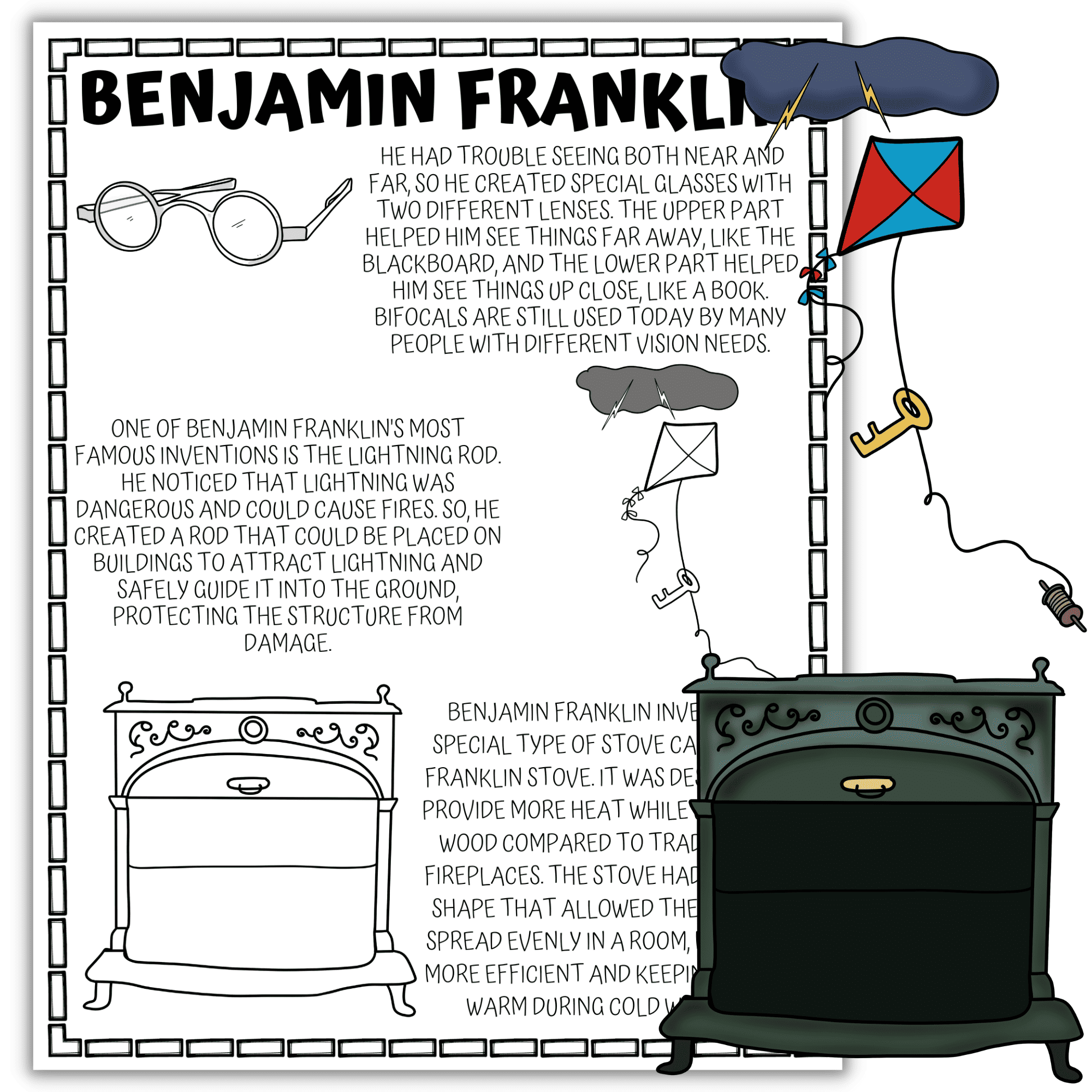 Benjamin Franklin Worksheets Printable Unit Study For Kids Benjamin Franklin Worksheets Printable Unit Study For Kids