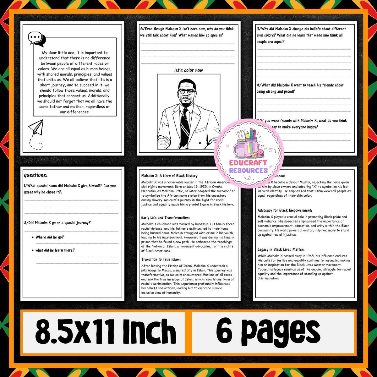 Black History Month Digital Resources Malcolm X Reading Comprehension Passage Made By Teachers