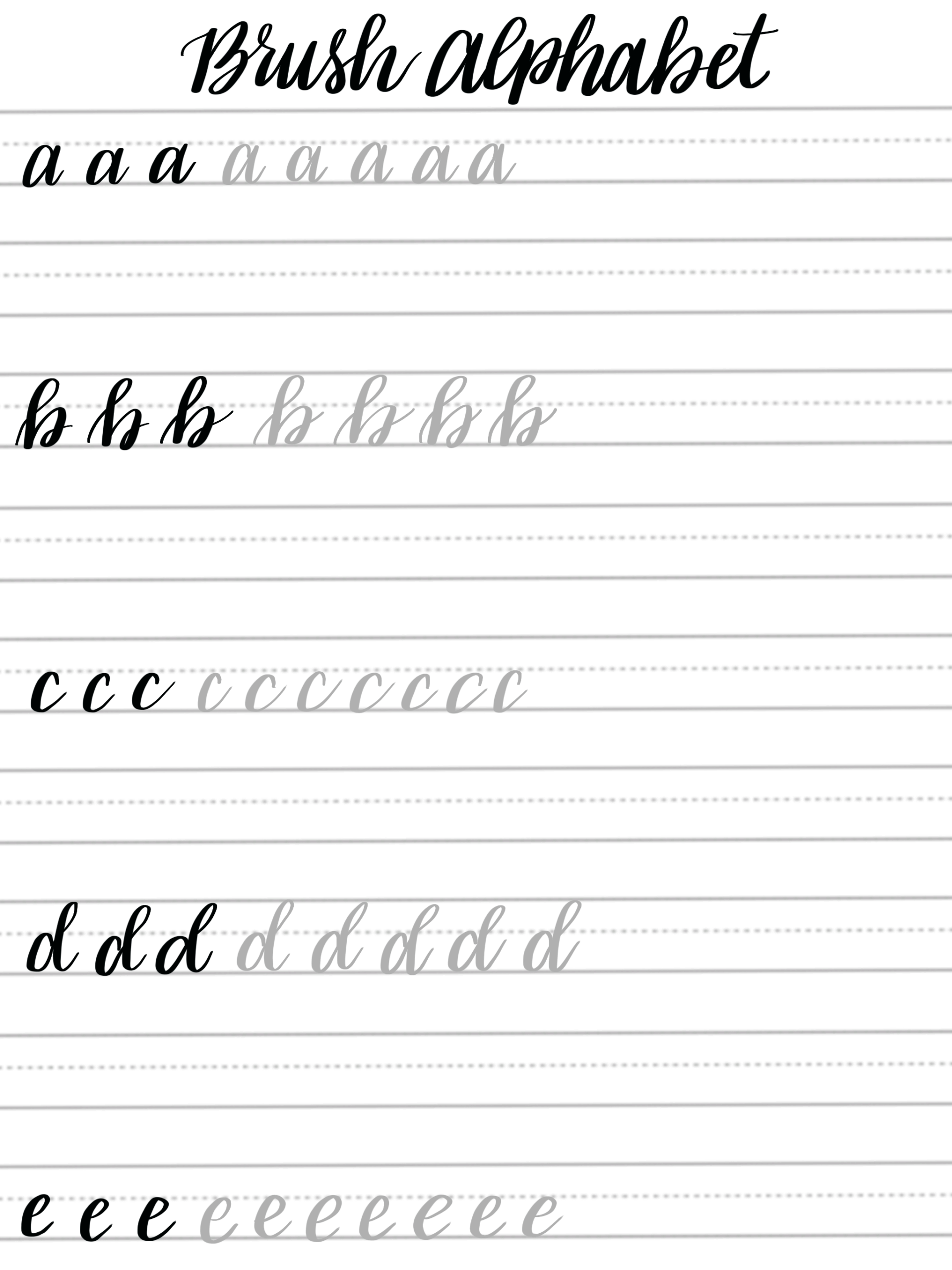 Brush Pen Calligraphy Practice Sheets Brush Pen Calligraphy Practice Sheets