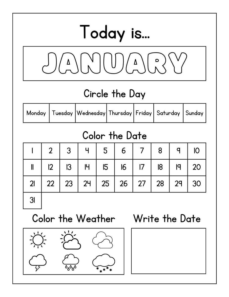 Buy Calendar Worksheet Pages Daily Calendar Month Day Date Weather Practice Preschool Kindergarten Homeschool Activities Printable Binder Online In India Etsy