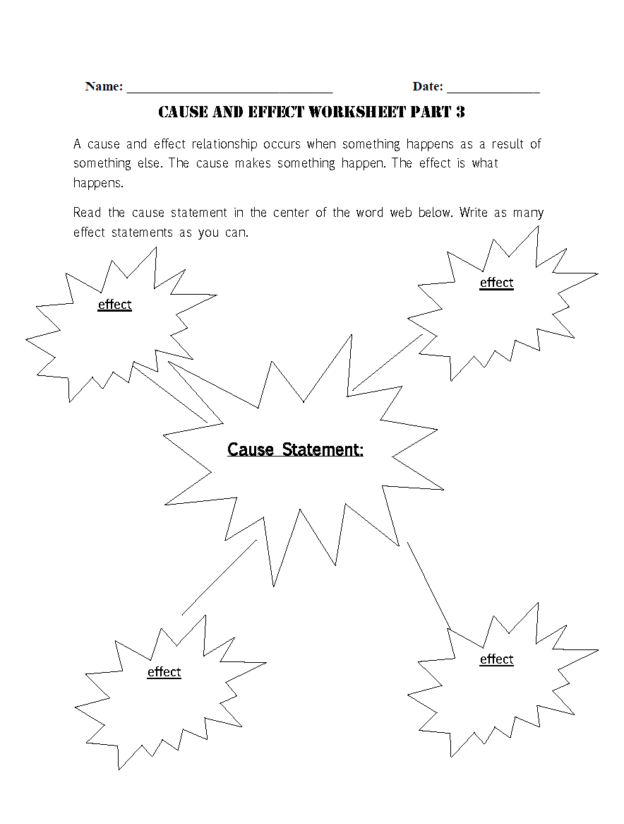 Cause And Effect Worksheets Fun With Cause And Effect Worksheet