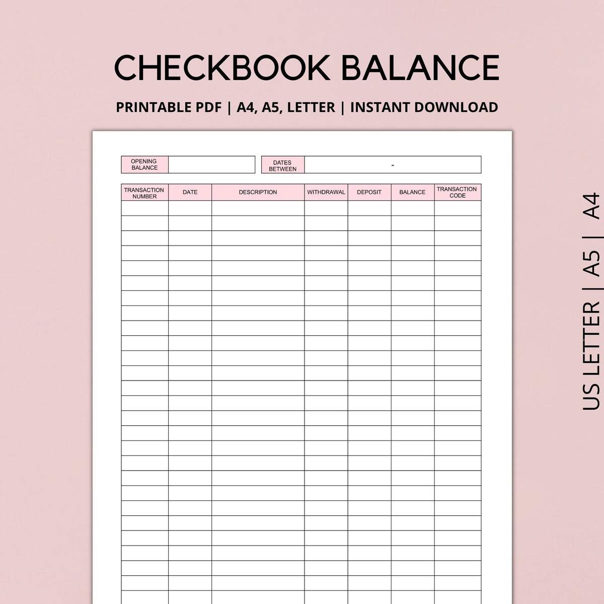 Bank Balance Printable Balance Sheet Bank Summary Finance Savings Log Save Money Bank Account Transactions Log Bank Tracker Etsy