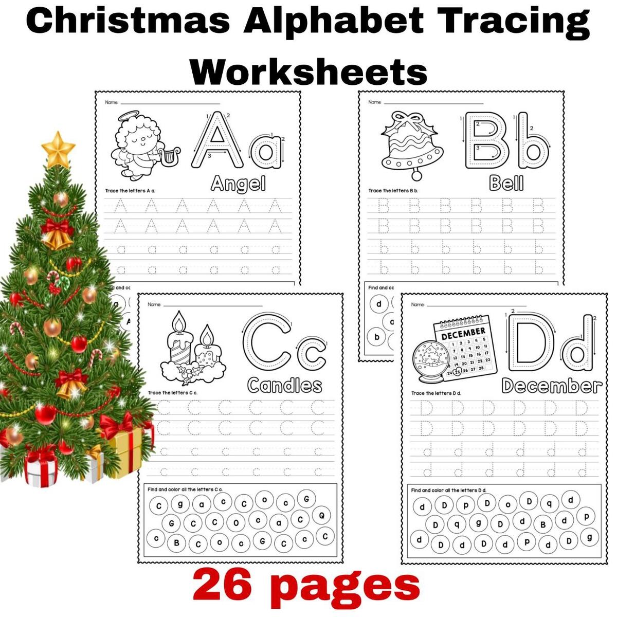 Christmas Alphabet Tracing Worksheets Made By Teachers