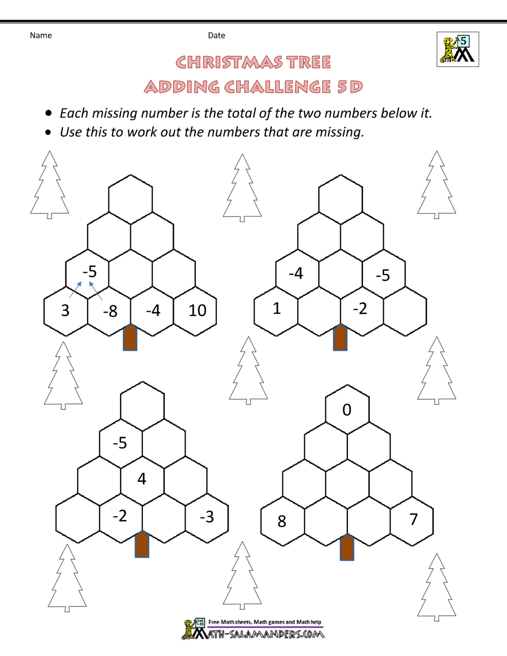 Christmas Math 5th Grade Worksheets