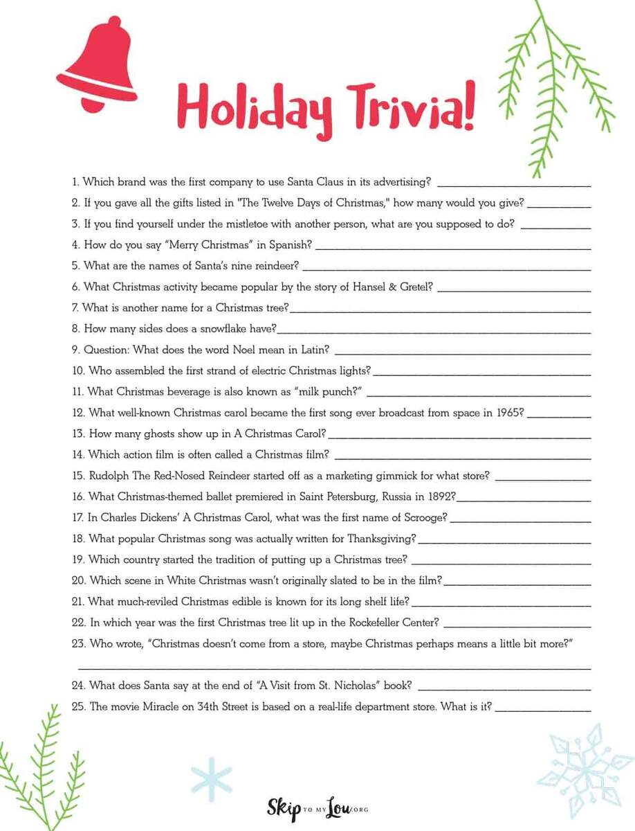 Christmas Trivia Skip To My Lou Christmas Trivia Skip To My Lou
