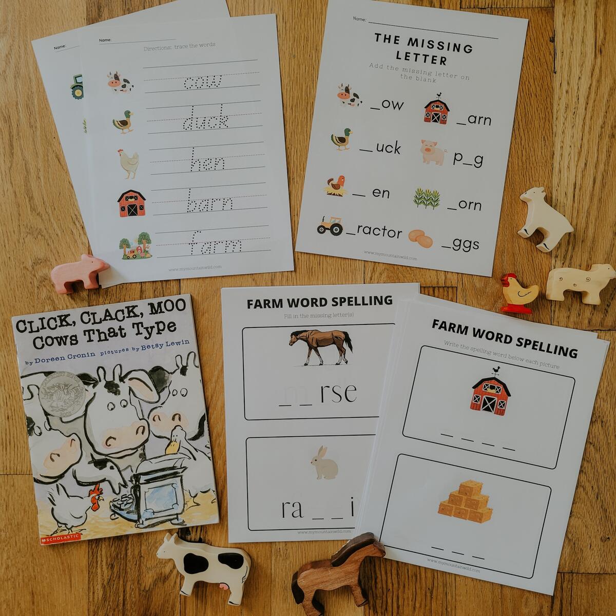 Click Clack Moo Cows That Type Spelling Activities Bundle My Simple Wild Click Clack Moo 2 Free Printable Coloring Pages