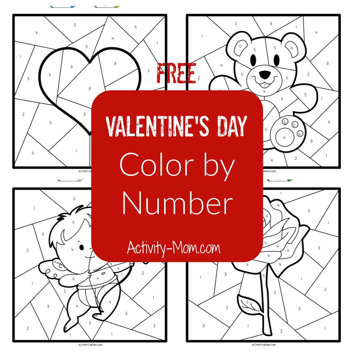 Color By Number Valentine Pages Free Printable The Activity Mom