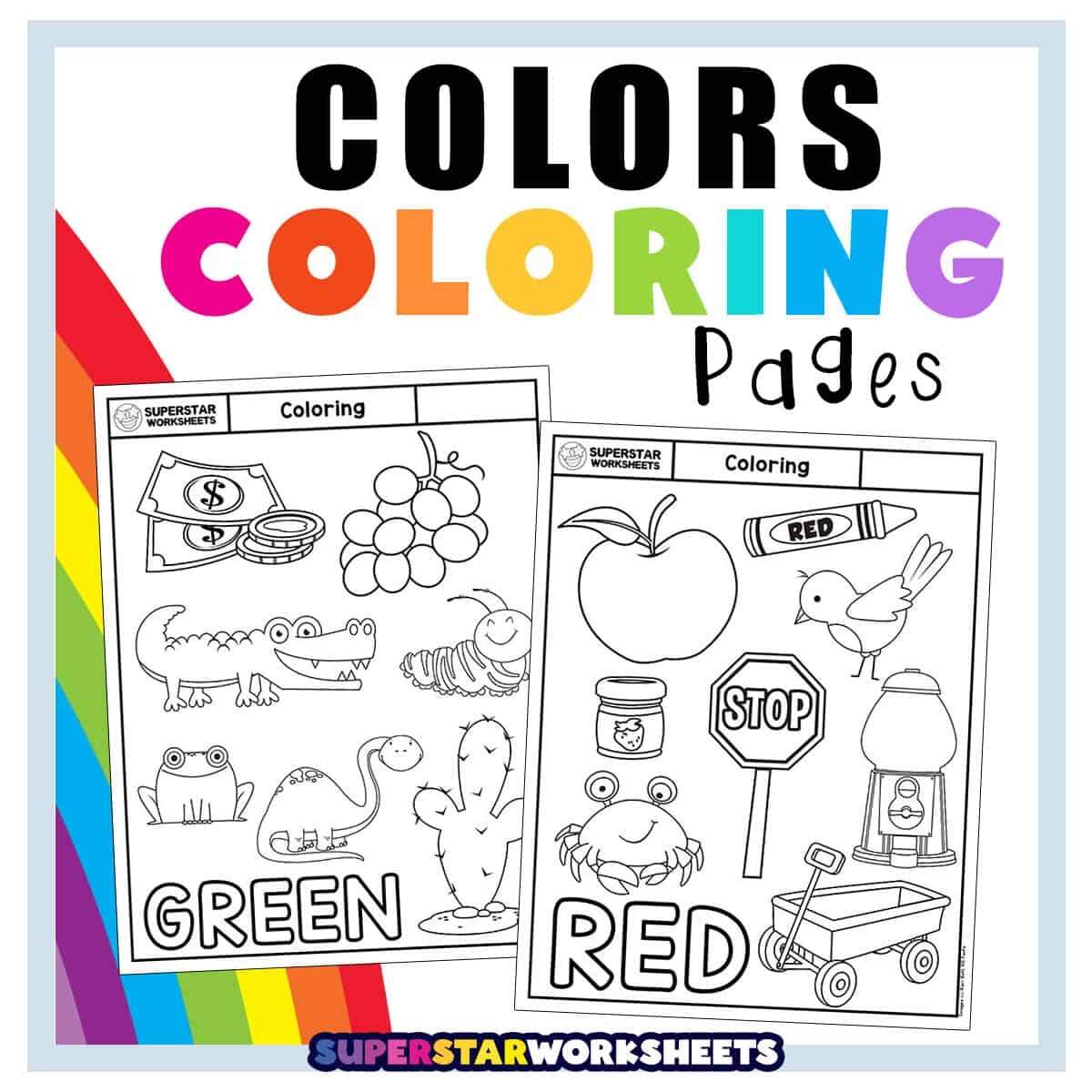Coloring Worksheets For Preschool Free Printables Superstar Worksheets Color Wheel For Kids Learning Colors Game Printable Worksheet For Preschool Stock Vector Image Art Alamy