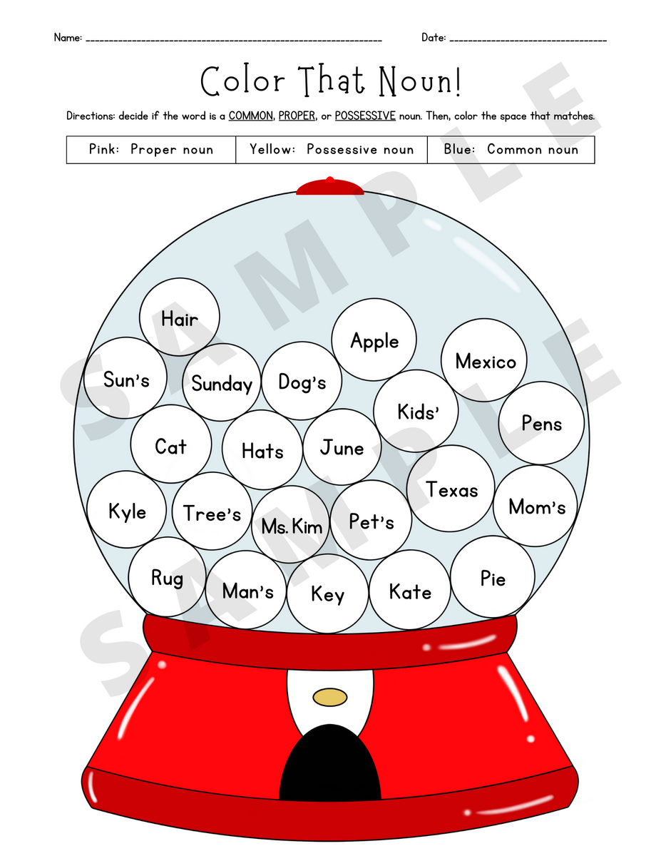 Common Proper And Possessive Nouns Grammar Coloring Activity Worksheet K 5 Teachers Students Language Arts Grammar Classful Common Proper And Possessive Nouns Grammar Coloring Activity Worksheet K 5 Teachers Students Language Arts Grammar Classful