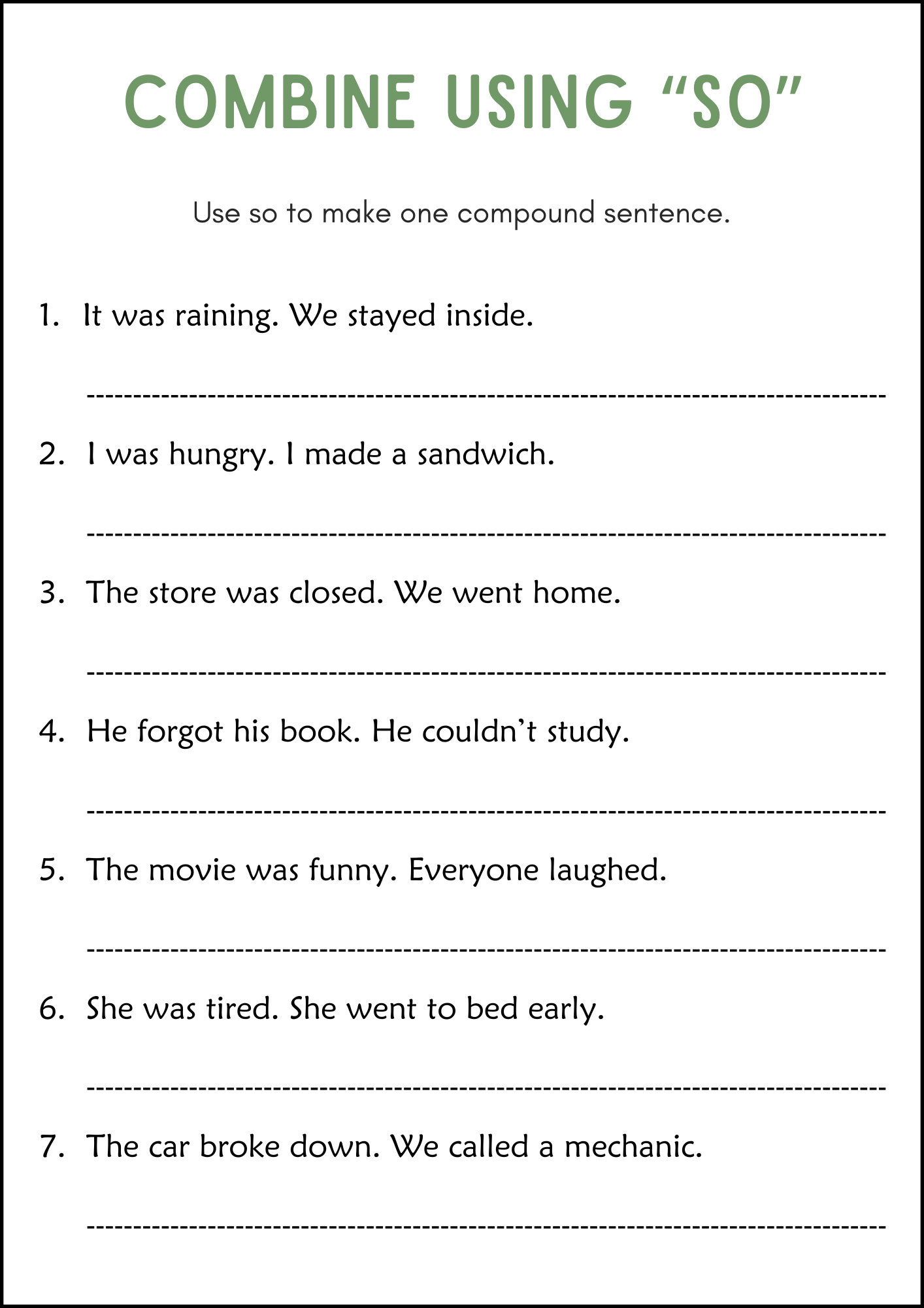 Compound Sentences Worksheet Top Teacher Worksheets Library