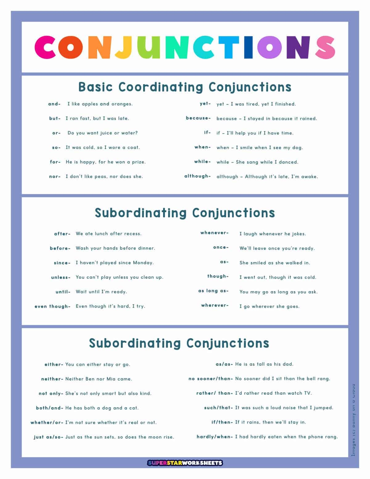 Conjunctions Worksheets Superstar Worksheets Conjunctions Worksheets Superstar Worksheets