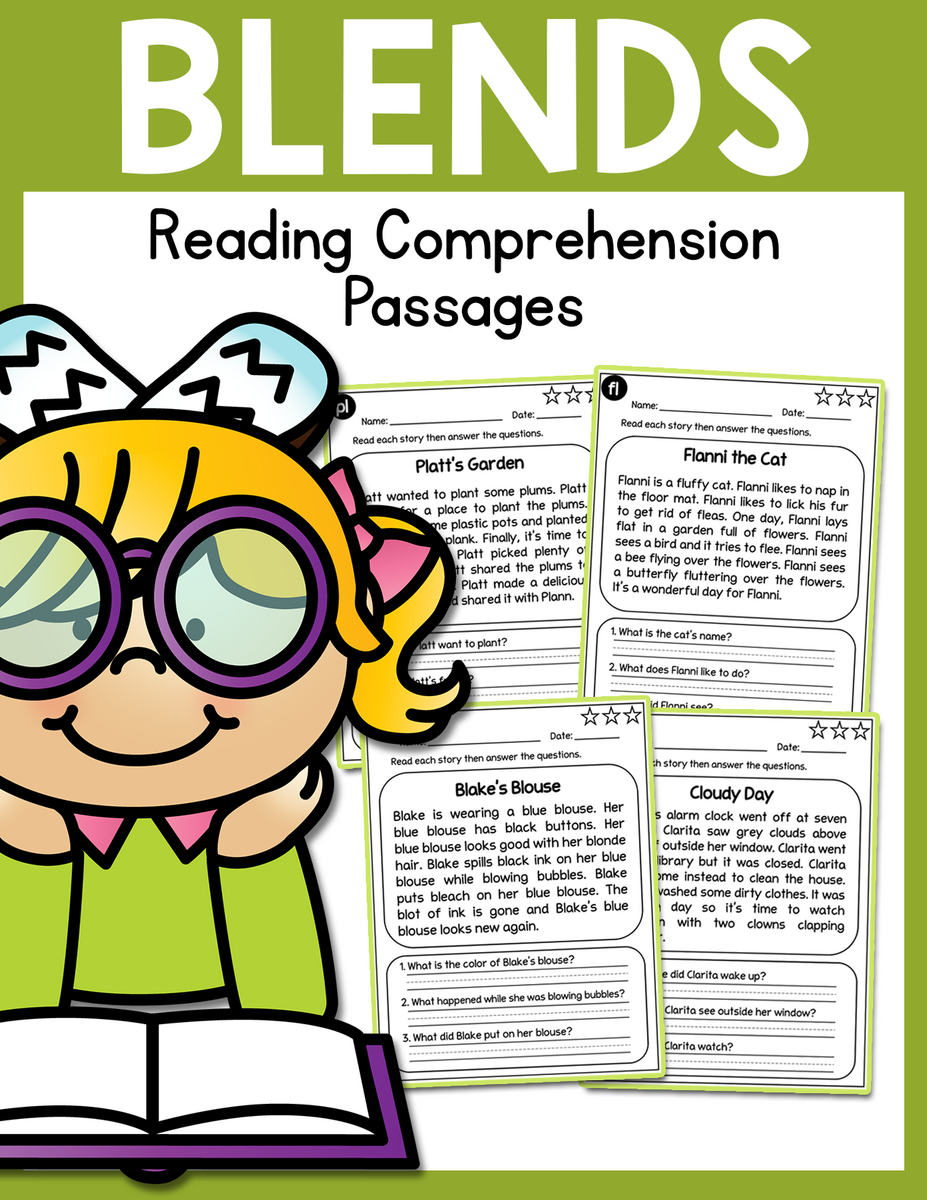 Consonant Blends Reading Passages Fluency Sentences Digital Passages Shop Sweet Tooth Teaching